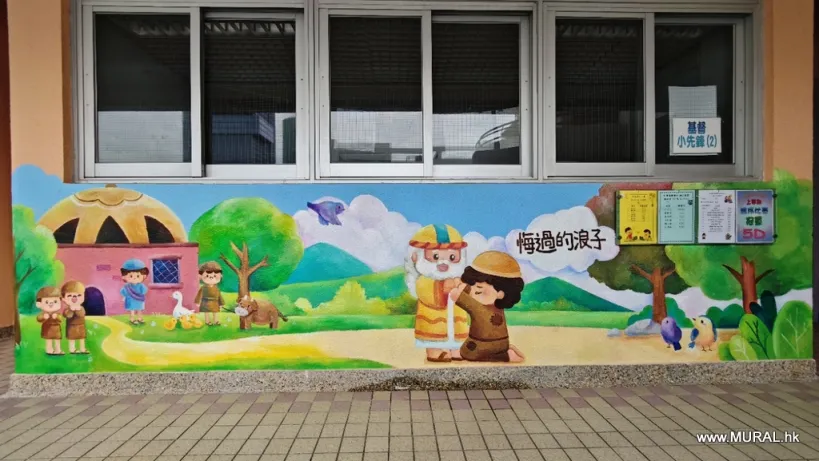 聖經人物壁畫_悔過的浪子